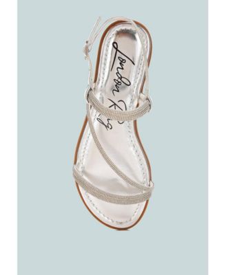 Womens Bawley Rhinestone Strappy Flat Sandals