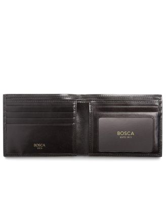 Men's Old Leather Executive ID Wallet RFID, Black