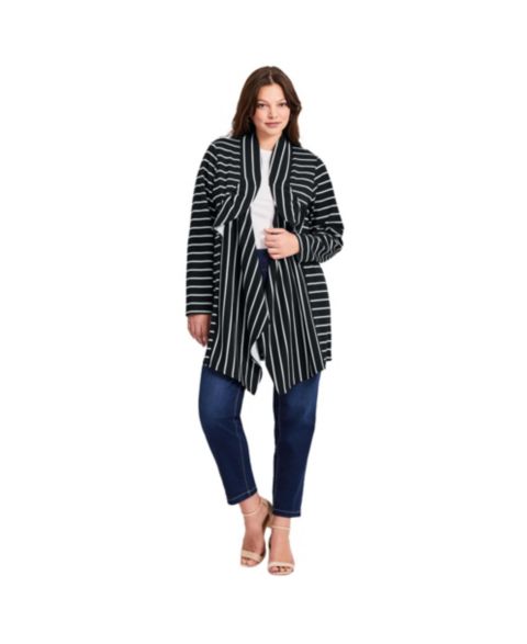 Женские кардиганы AVENUE Women's Striped Cascade Cardigan