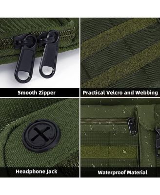 Tactical Chest Pack: Lightweight Water-Resistant Running Bag For Outdoor Sports & Hiking EDC - Men & Women (Olive Green).