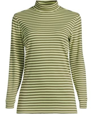 Women's Petite Relaxed Cotton Long Sleeve Mock Turtleneck
