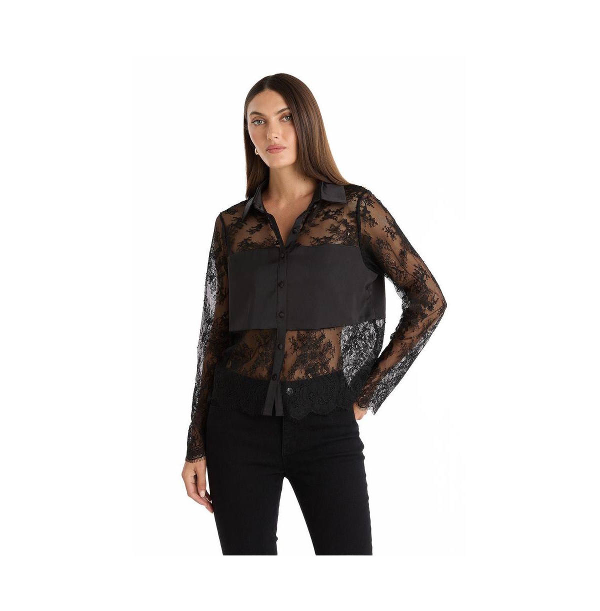 The Noli Shop Women's Vienna Lace Blouse - Fuchsia