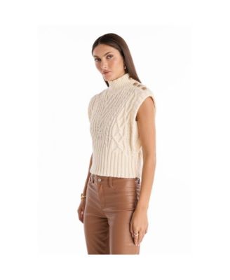Women's Raina Cable Knit Button Sweater