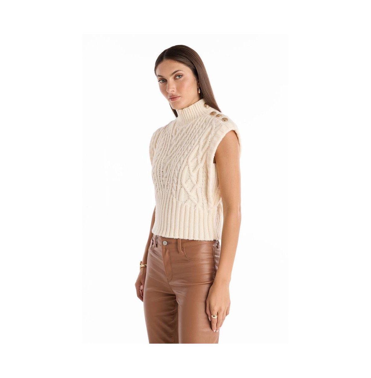The Noli Shop Women's Raina Cable Knit Button Sweater