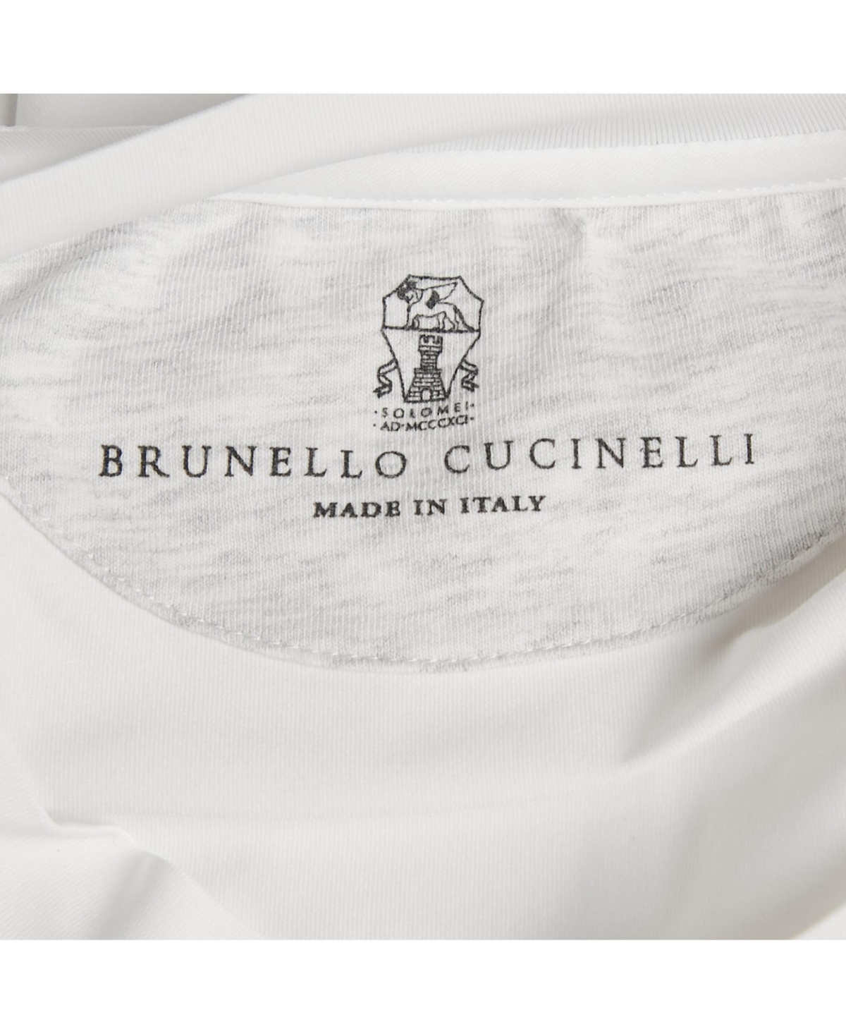 Pre-Owned Brunello Cucinelli Men's White Jersey Applique Detail T-Shirt