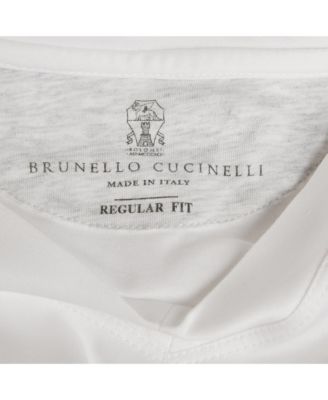 Men's White Cotton Jersey V Neck T-Shirt