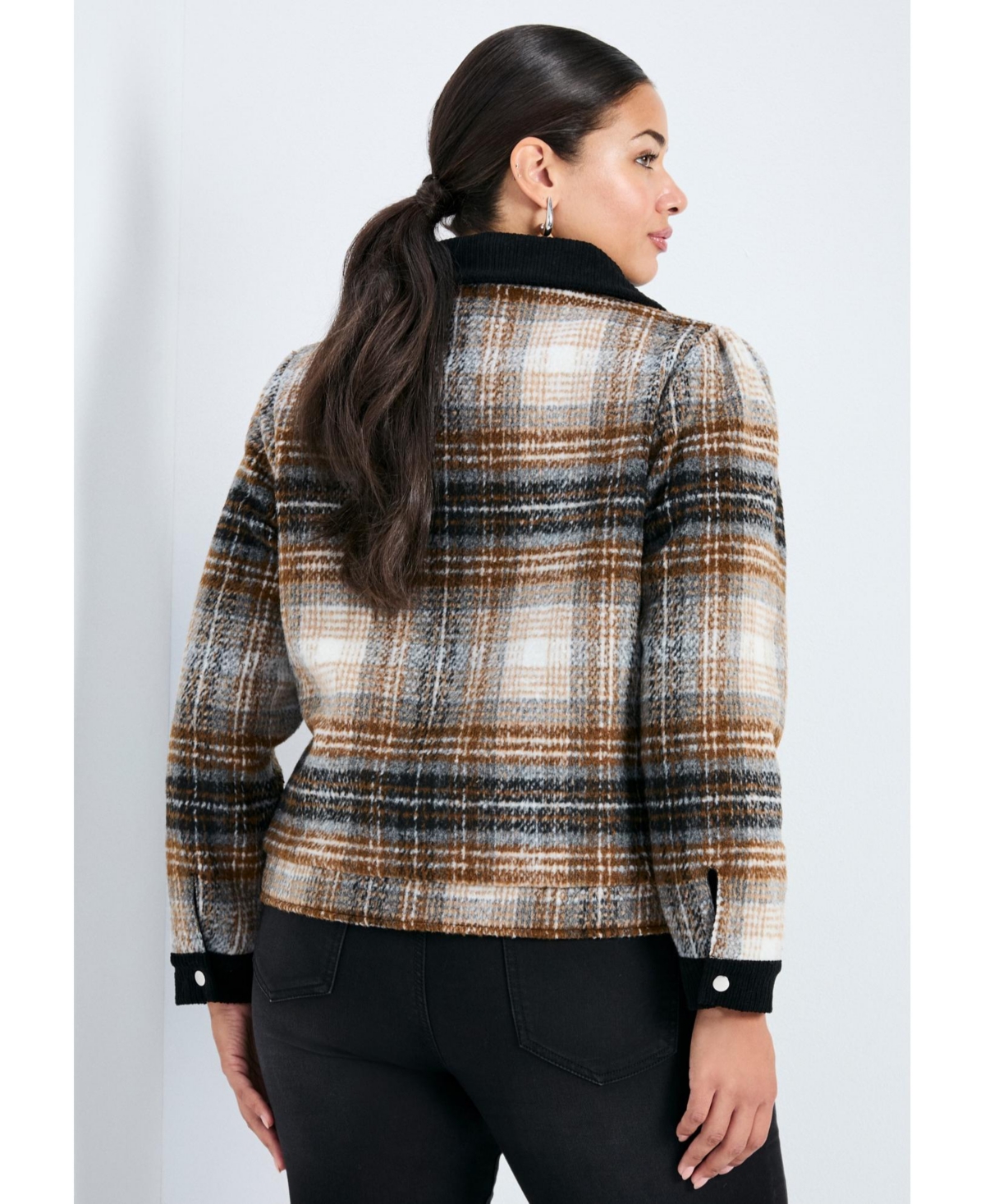 Avenue Women's Joss Plaid Cropped Jacket