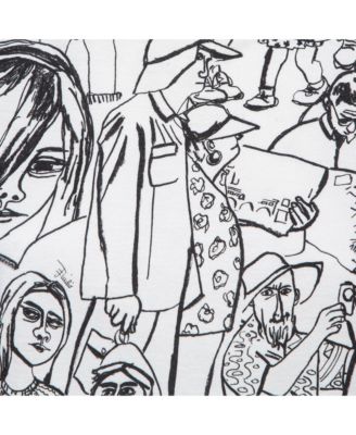 Women's White Turisti Fiorentini Print Cotton T-Shirt