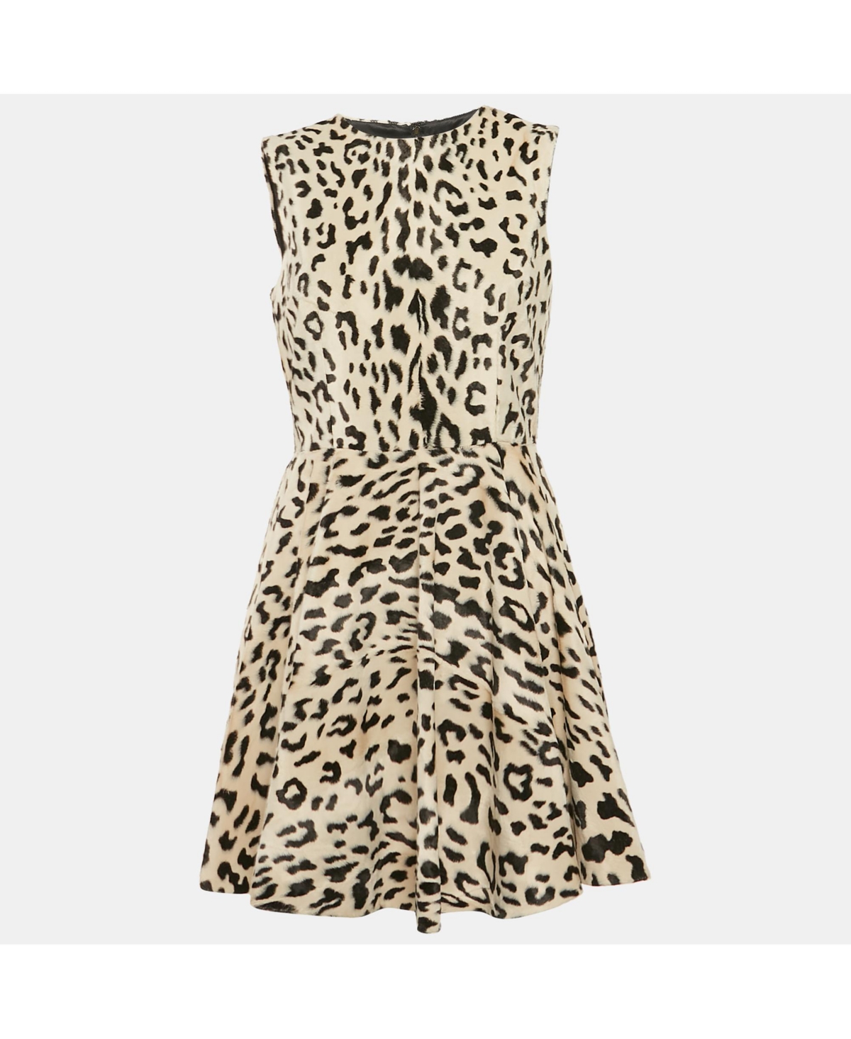 Pre-Owned Dolce & Gabbana Women's Leopard Print Textured Cotton Sleeveless Mini Dress