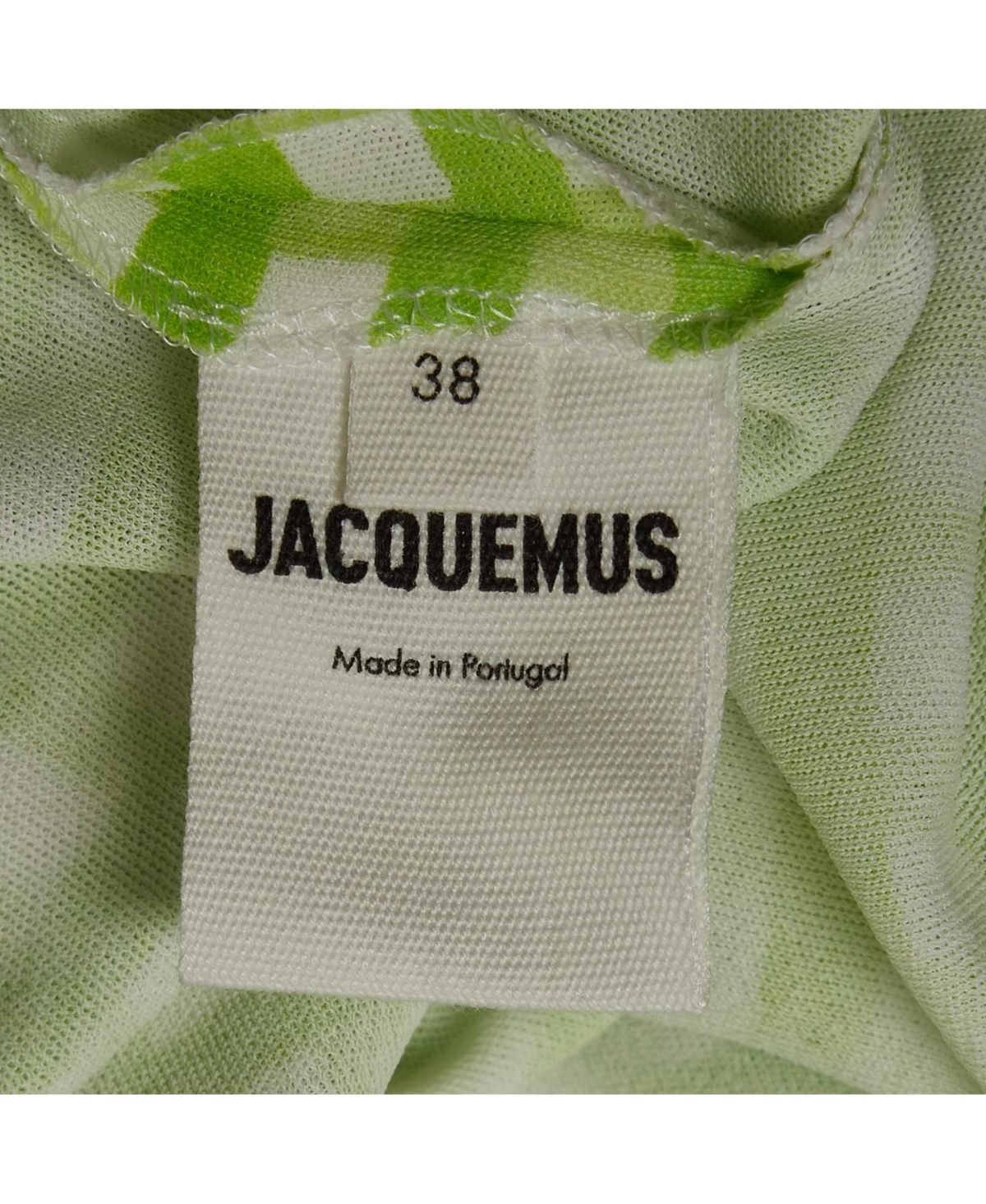Pre-Owned Jacquemus Women's Green Checks Jersey Le Body Nodi Bodysuit