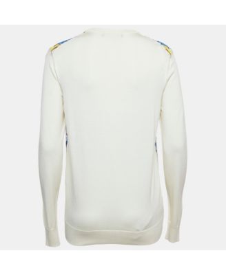 Women's Multicolor/off-White Printed Silk Long Sleeve Top