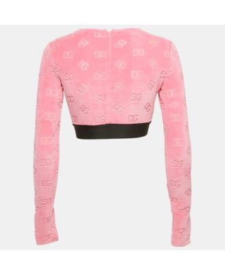 Women's Monogram Velvet Crop Top