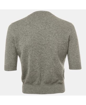 Women's Grey Embroidered Cashmere Sweater