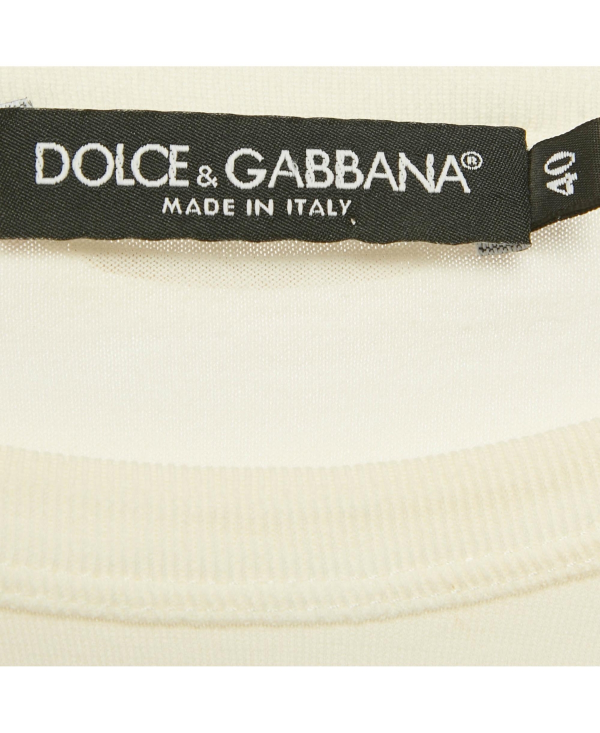 Pre-Owned Dolce & Gabbana Women's White L'amore Print Cotton Sleeveless T-Shirt