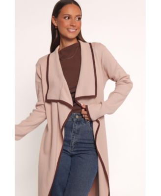 Women's Vallis Contrast Trim Long Cardigan