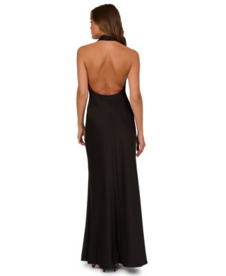 Women's Satin Cowl Neck Long Dress