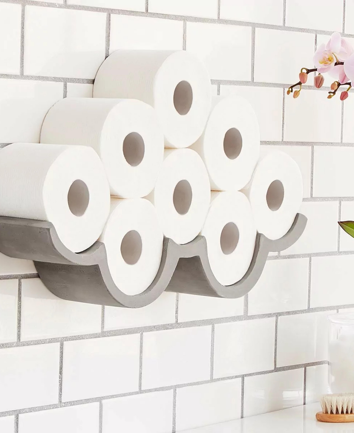 Uncommon Goods 8 Roll Wall-Mounted Toilet Paper Storage