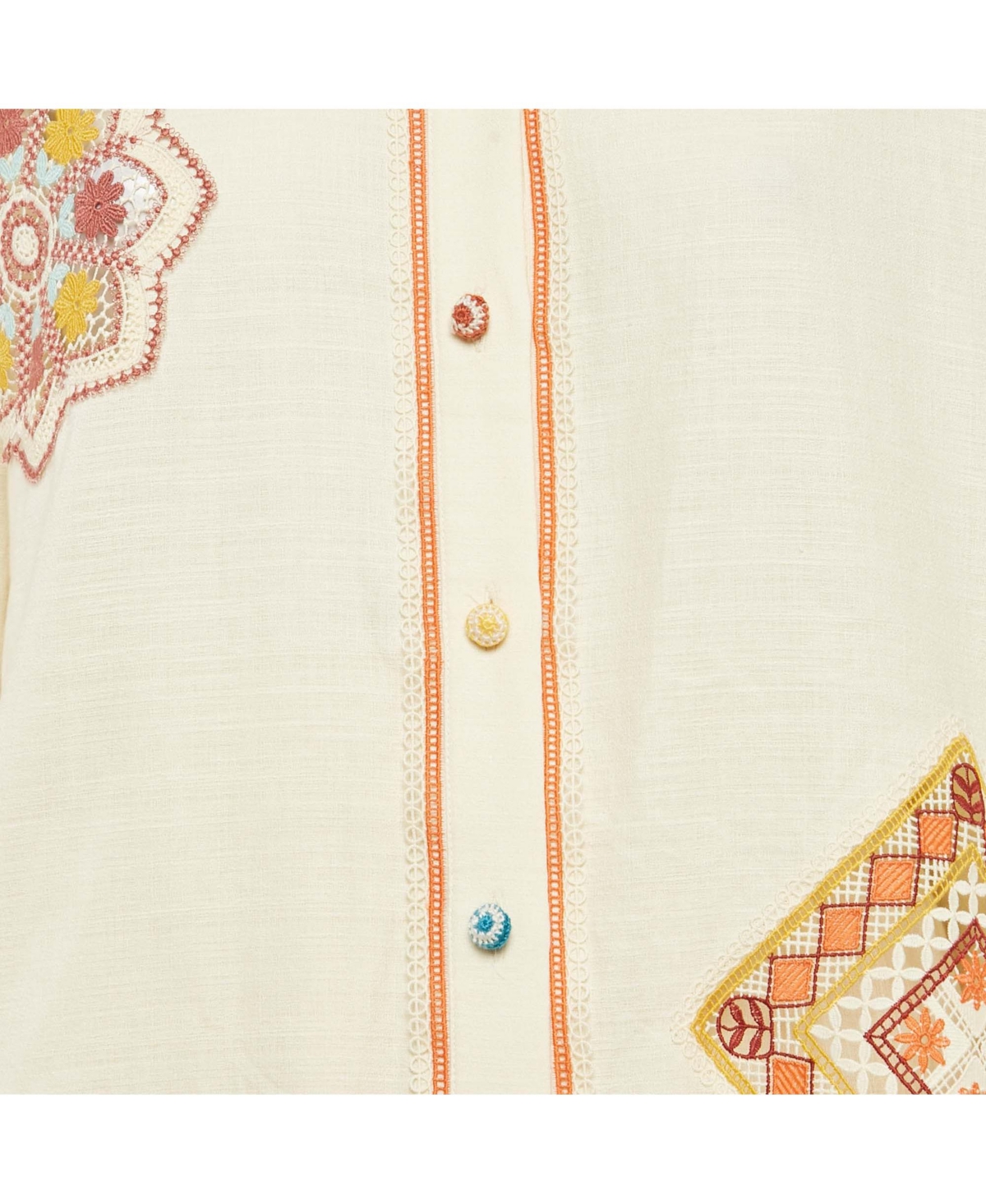 Pre-Owned Zimmermann Women's Cream Ottie Lace Trim Cotton Shirt And Skirt Set