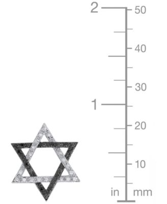 White and Black Diamond Star of David Pendant Necklace (1/6 ct. t.w.) in Sterling Silver