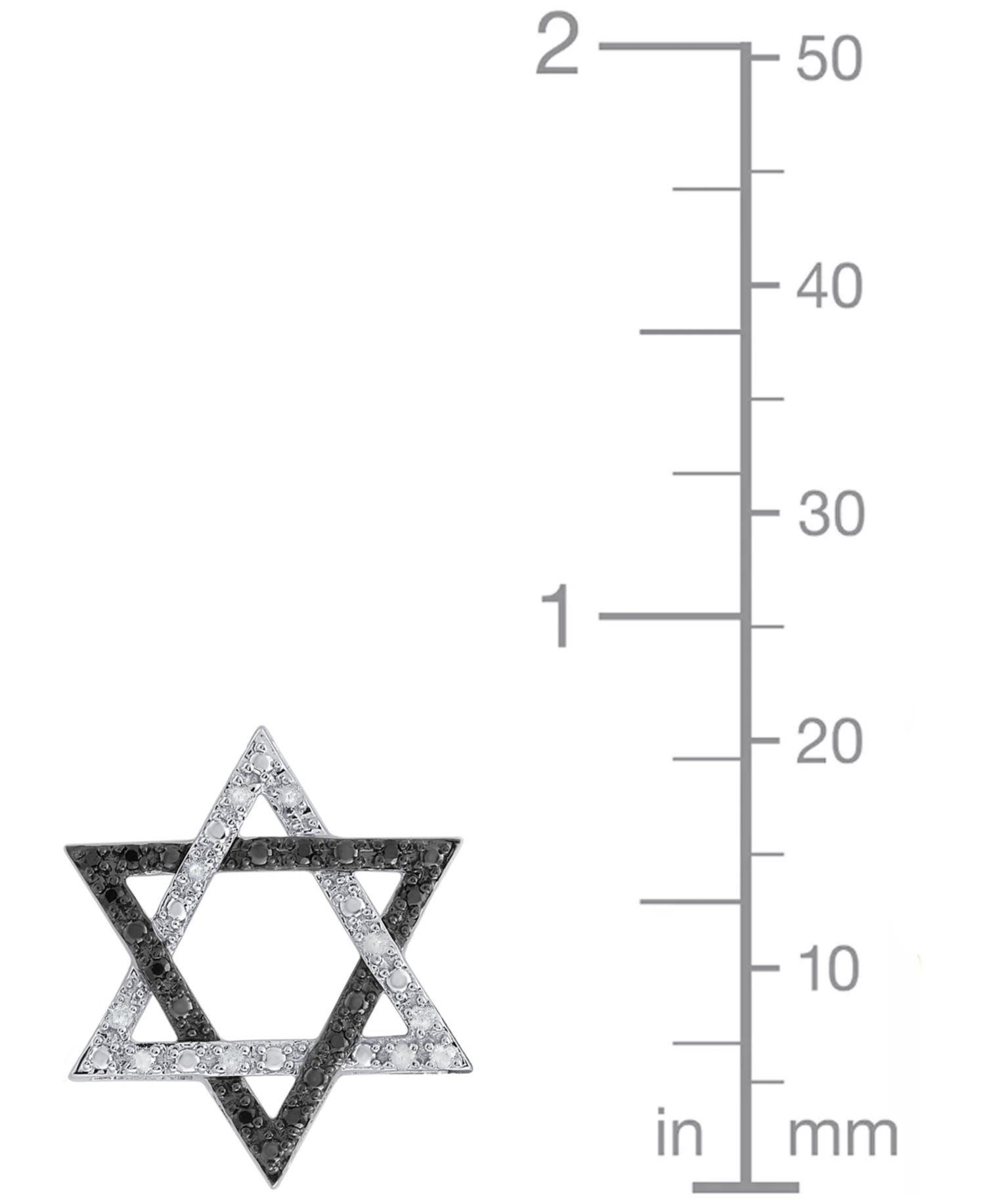 White and Black Diamond Star of David Pendant Necklace (1/6 ct. t.w.) in Sterling Silver