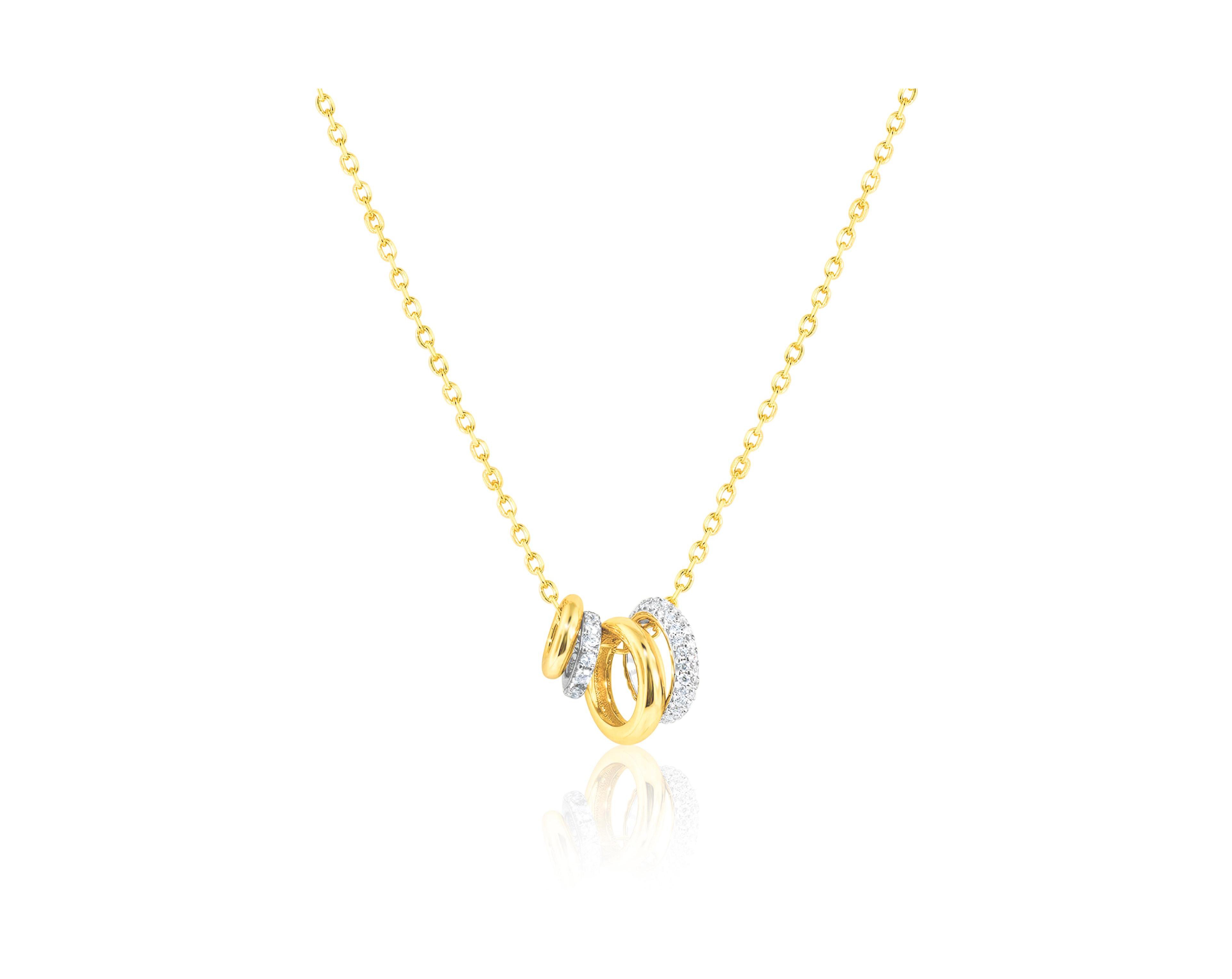 Etoielle Goregeous Rondel Charm Necklace with Pave Cz Rondels and Shiny Charms on a over Chain