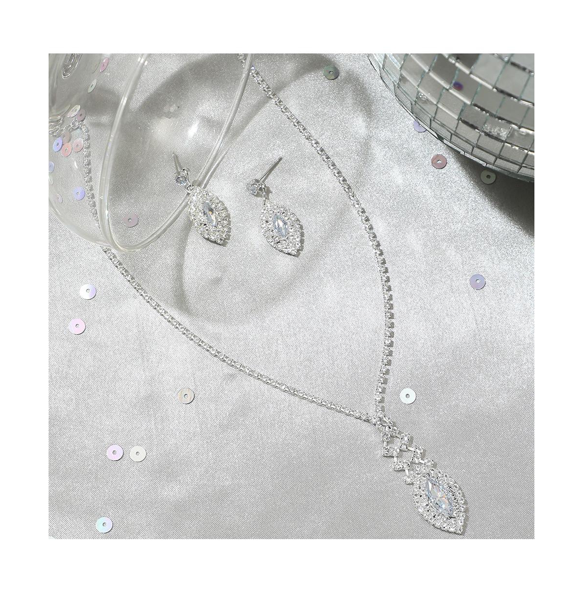 Sohi Women's Crystal Bling Necklace And Earrings ()