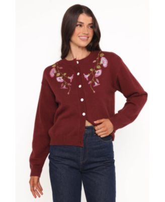 Women's Brittany Placed Embroidery Flower Cardigan