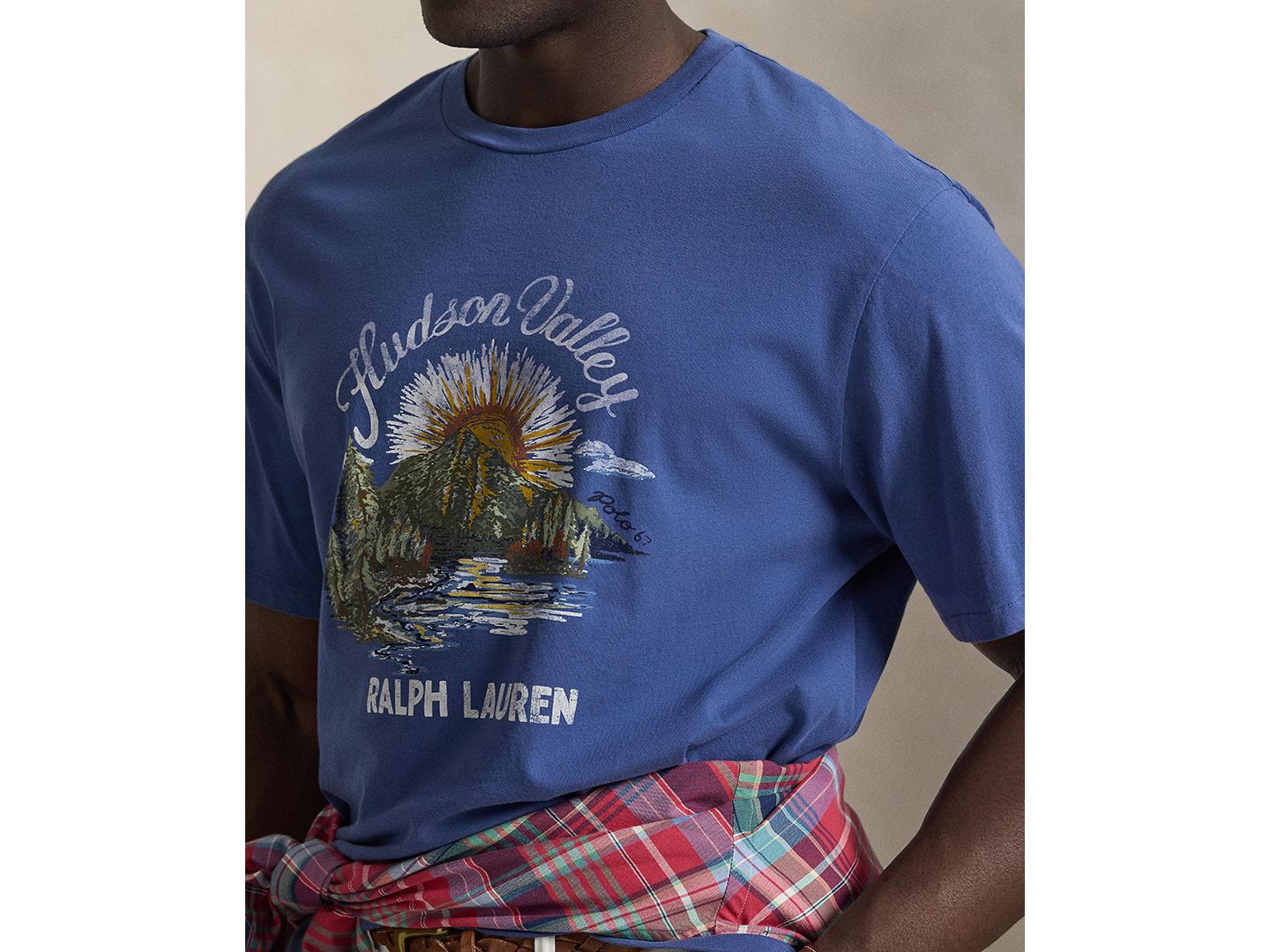 Мужская футболка Polo Ralph Lauren Big & Tall Short-Sleeve Graphic, цвет: Королевский синий — фото 3