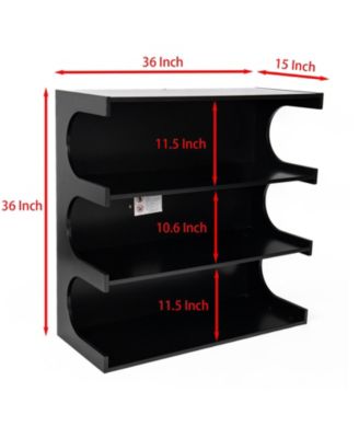 4-Tier Book Shelf Cabinet Coffee Table with Organizer Storage Shelves