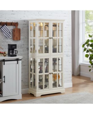 CASAINC Glass with Adjustable Shelves and E26 Bulb Included Curio Display Cabinet