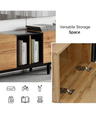 80" TV Stand with 3 Doors, Media Console Table, Entertainment Center with Large Storage Cabinet