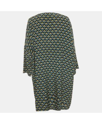 Women's Multicolor Printed Silk Loose Fit Short Dress