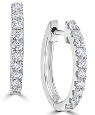 Diamond Hoop Earrings (1/2 ct. t.w.) in 14k Yellow Gold (also in 14k White Gold)