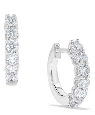 Diamond Hoop Earrings (1 ct. t.w.) in 14k White Gold