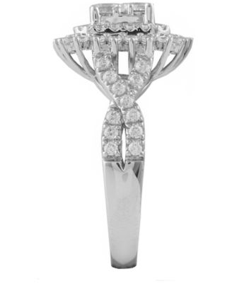 Diamond Cluster Engagement Ring (1-1/4 ct. t.w.) in 14K White Gold