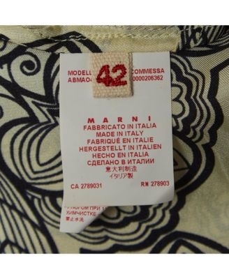 Women's Cream Floral Print Silk Long-Sleeve A-Line Dress