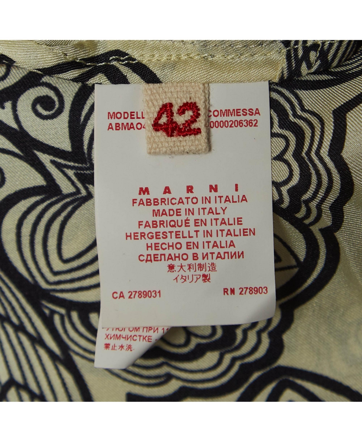 Pre-Owned Marni Women's Cream Floral Print Silk Long-Sleeve A-Line Dress