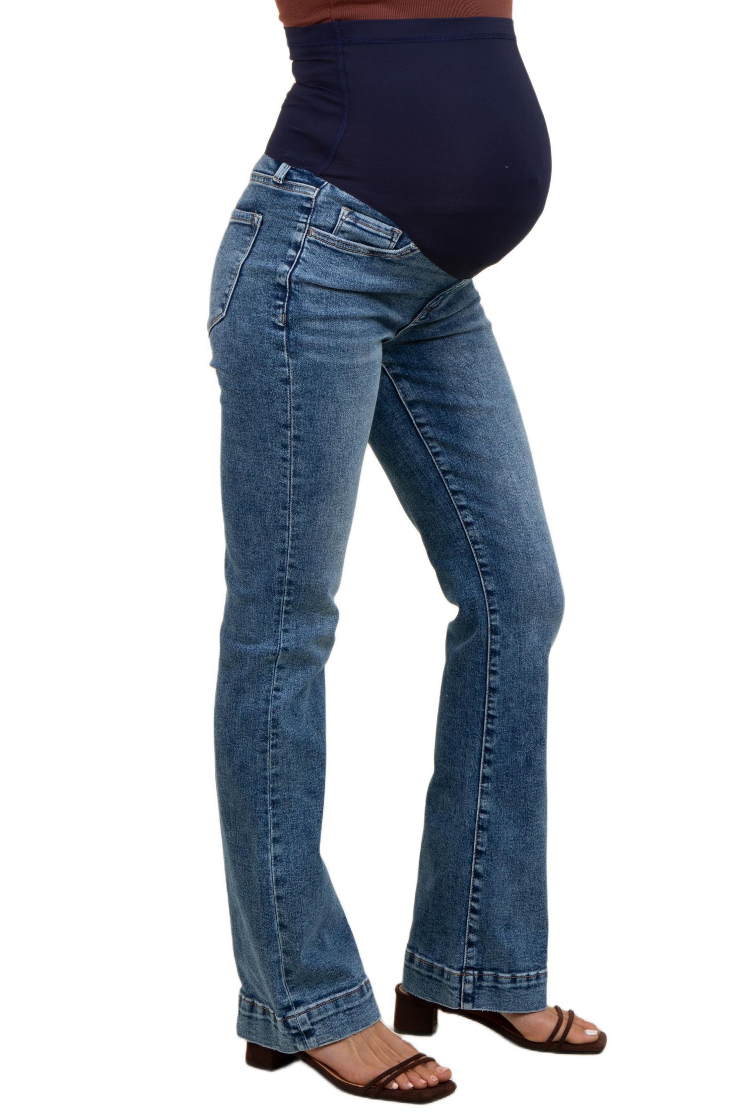 Women's Blue Wide Hem Bootcut Jeans
