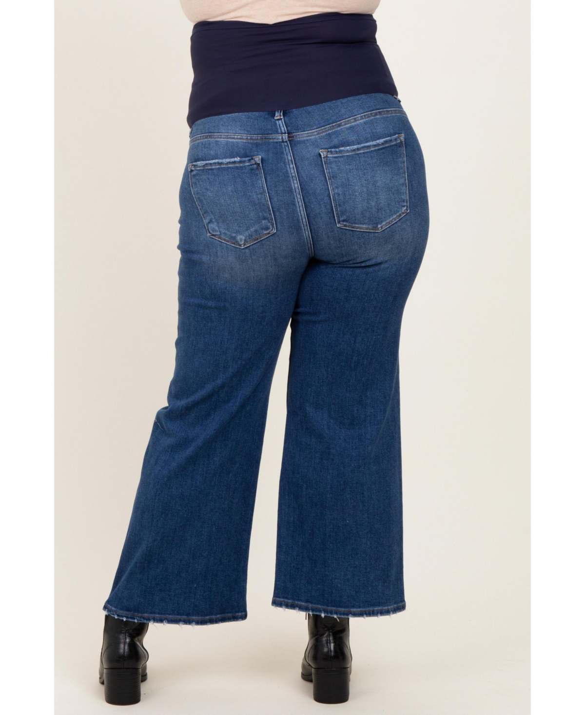 Pinkblush Plus Size Cropped Wide-Leg Jeans