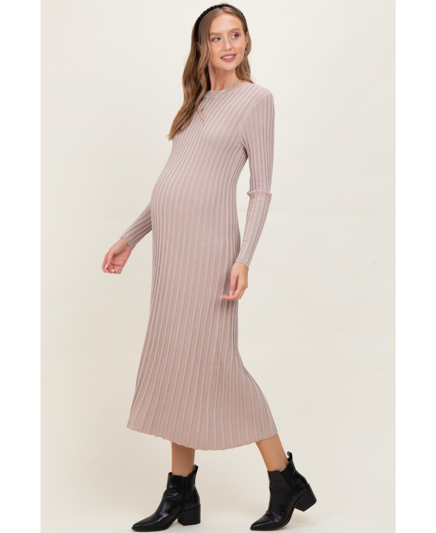 Women's Thick Ribbed Knit Maxi Sweater Dress