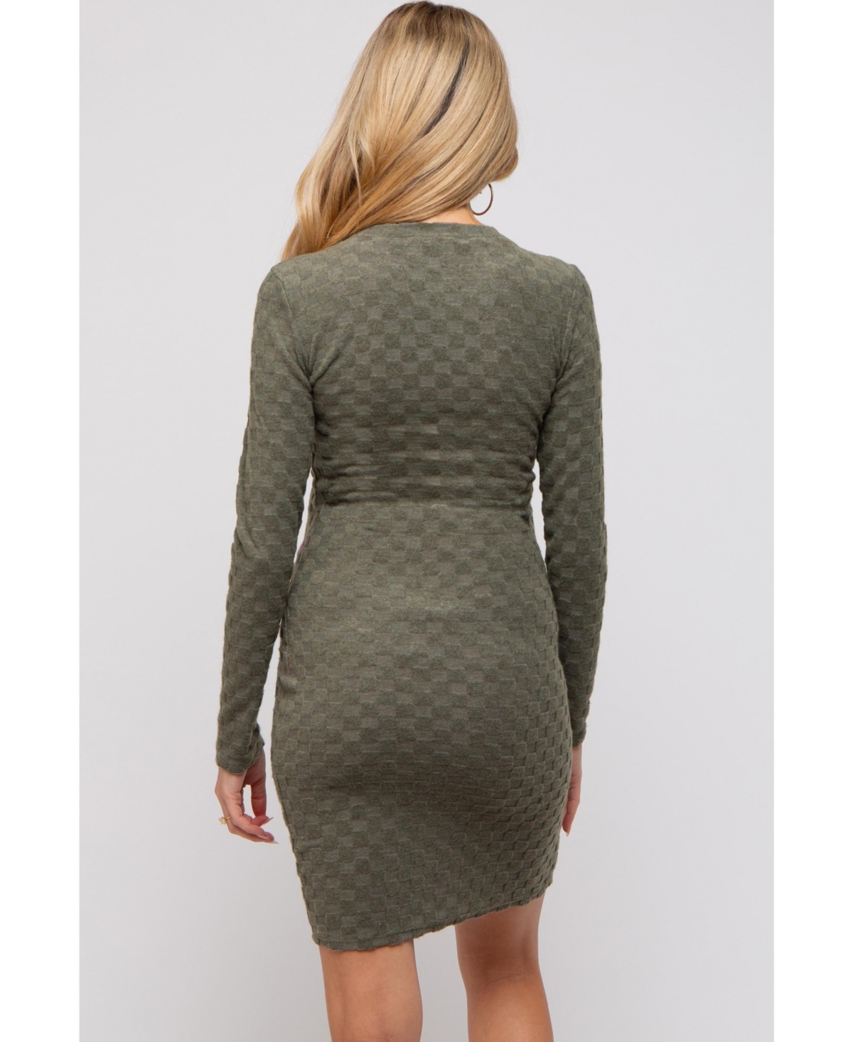 Pinkblush Maternity Burgundy Soft Brushed Knit Long Sleeve Dress