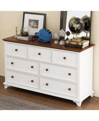 Wooden Storage Cabinet with 7-Drawer Dresser