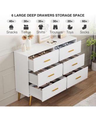 Dresser With 6 Drawers for Bedroom Storage Drawers Chest of Drawers