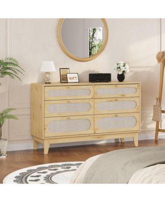 6 Drawer Dresser for Bedroom, Wide Modern Chest of Drawers