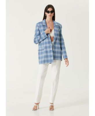 Women's Linen-Blend Checked Free Heaven Blazer