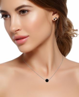 Silver Plated Earrings and Necklace Set