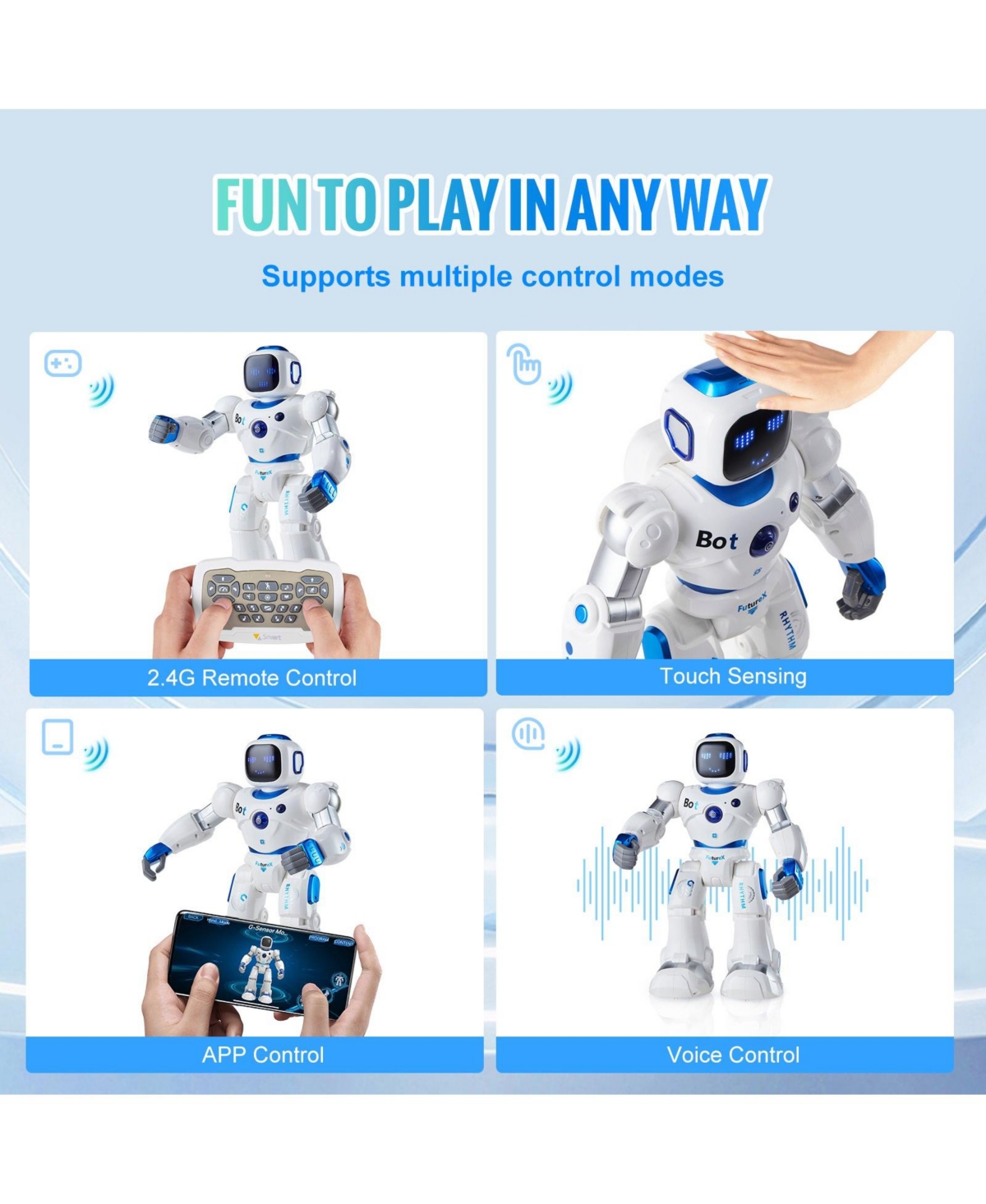 Mecale Rc Robot Toy for Kids, 2.4GHz Programmable Smart Robot with Touch, Voice & App Control, Singing Dancing Gift for Ages 3–10