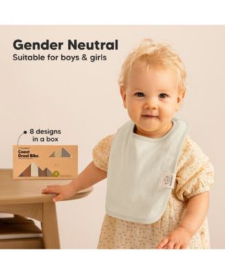 8-Pack Coast Baby Bibs for Boy, Girl, Drool Bibs, Baby Bib for Girls, Boys