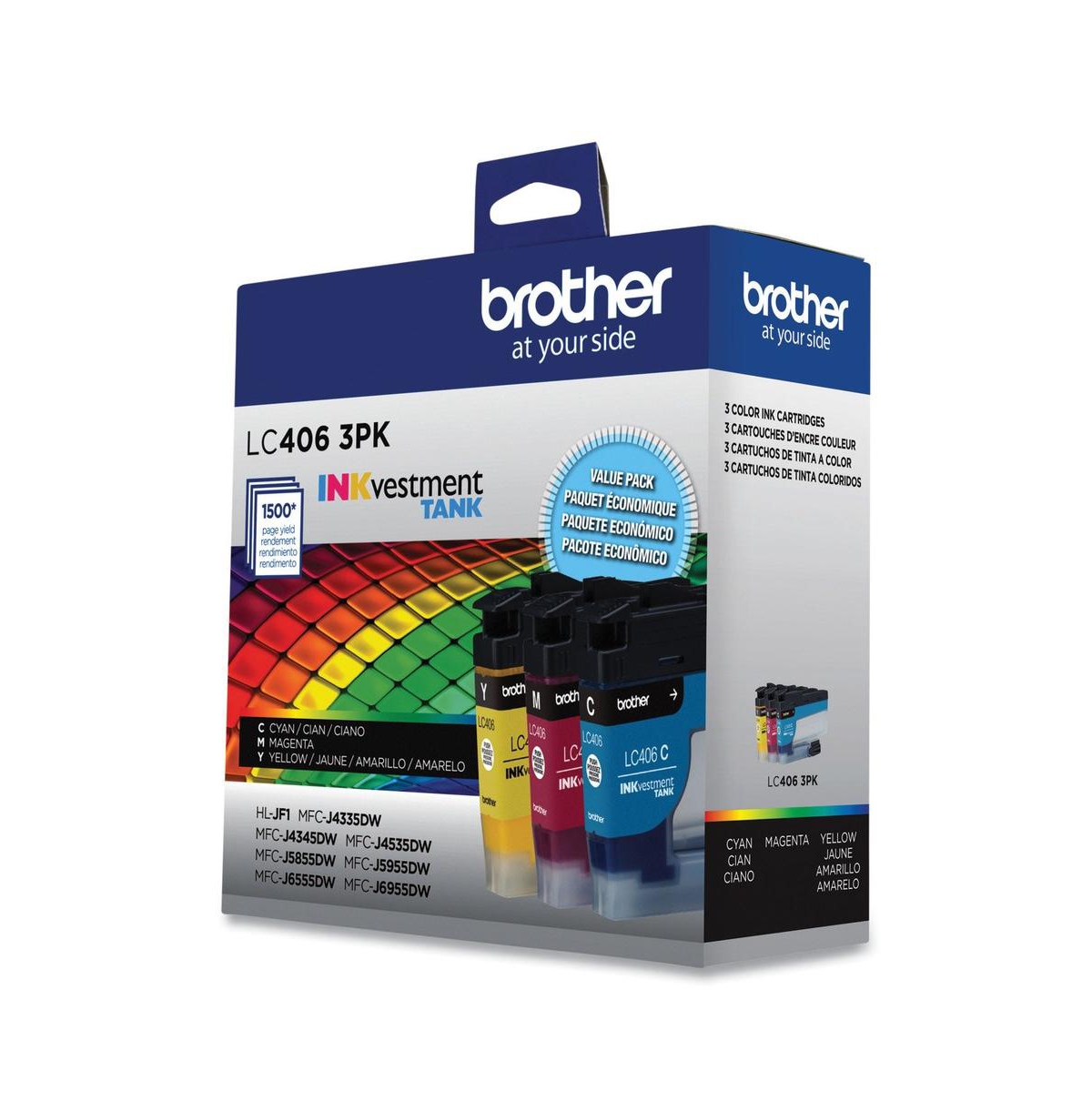 Brother LC4063PK INKvestment 1,500 Page-Yield Ink - Cyan/Magenta/Yellow (3/Pack)