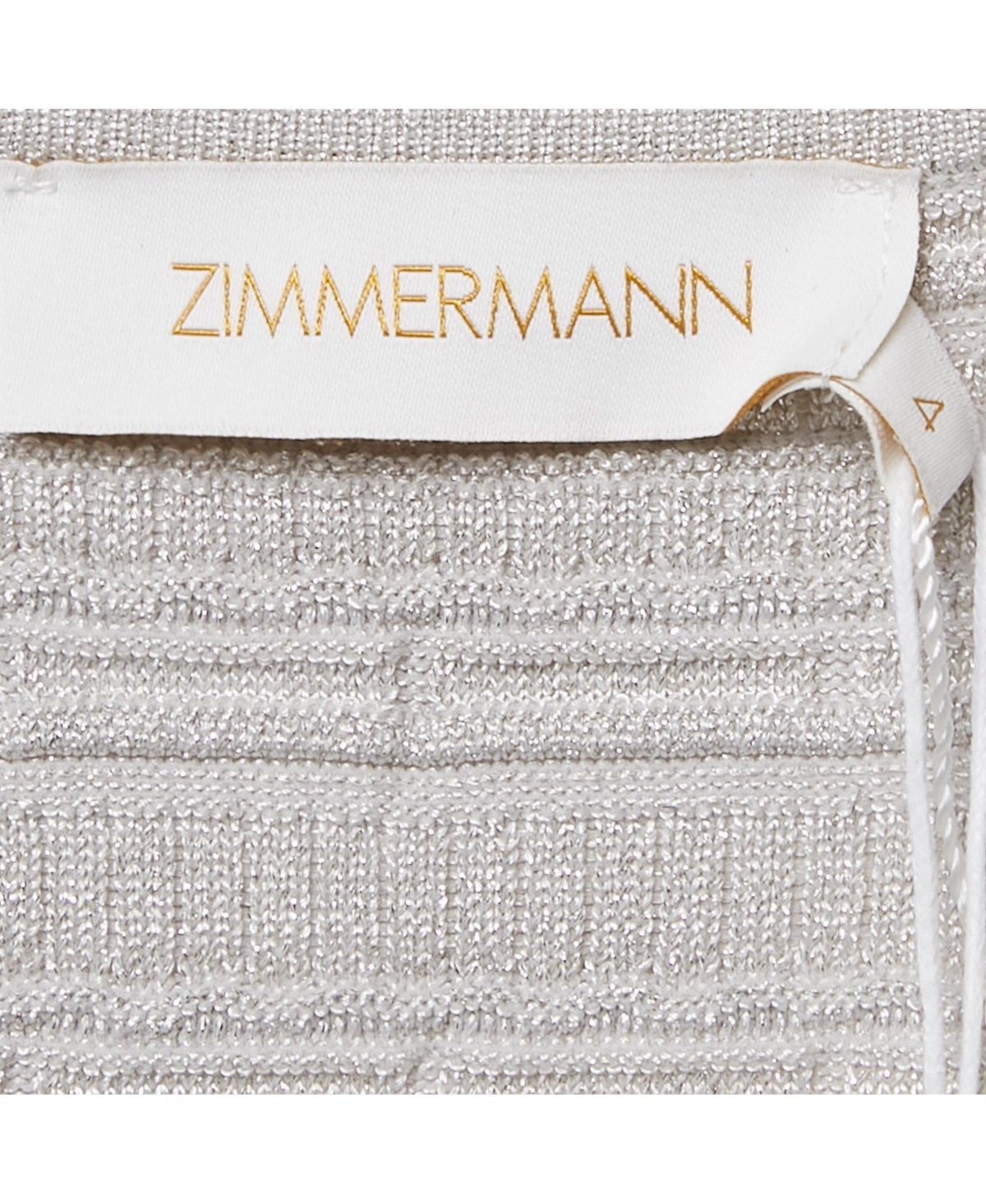 Pre-Owned Zimmermann Women's Silver Lurex Knit Tiered Frill Midi Dress